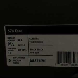 Black black 574 core .